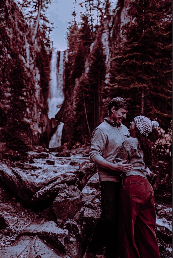 Montrose Colorado Based, Couples and Elopement Photo and Video explore Telluride waterfalls after  St. George Couple Photos.